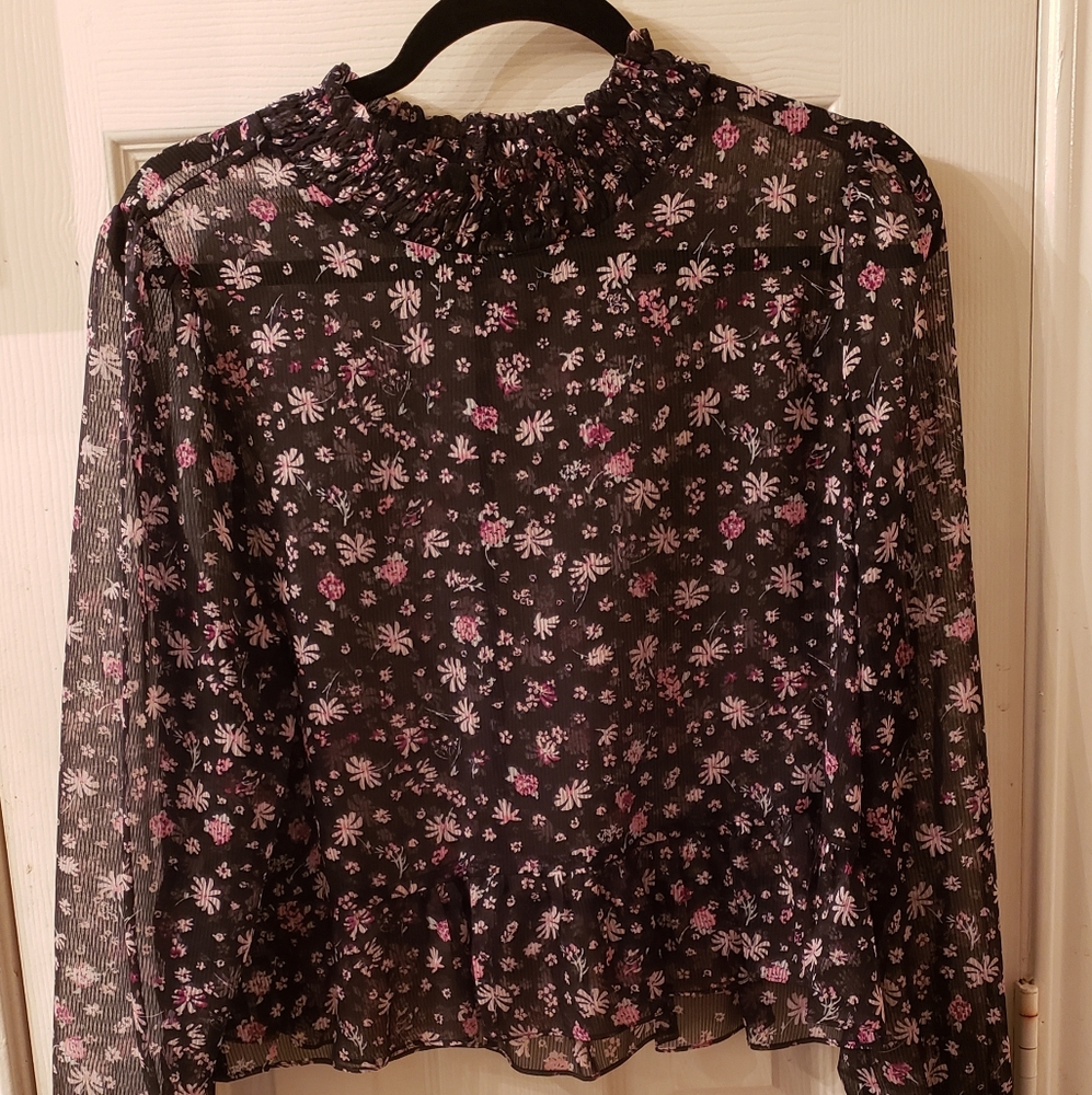 Crop/sheer babydoll blouse